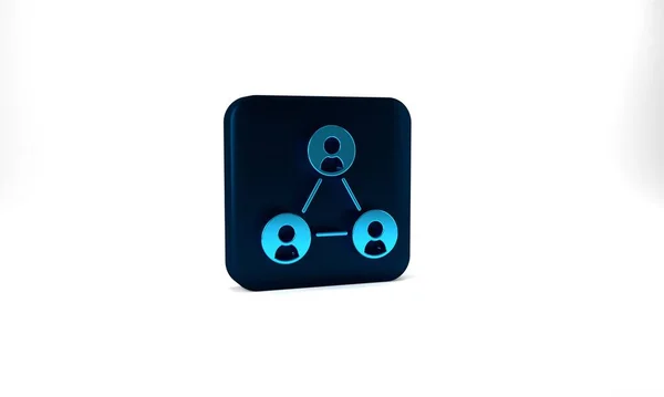 Blue Meeting Icon Isolated Grey Background Business Team Meeting Discussion — Zdjęcie stockowe