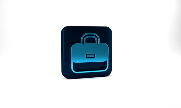 Blue Briefcase Icon Isolated Grey Background Business Case Sign Business — 스톡 사진