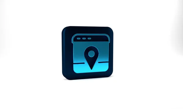 Blue Infographic City Map Navigation Icon Isolated Grey Background Mobile — Fotografia de Stock