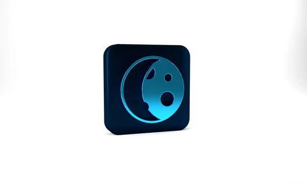 Blue Moon Phases Icon Isolated Grey Background Blue Square Button — ストック写真