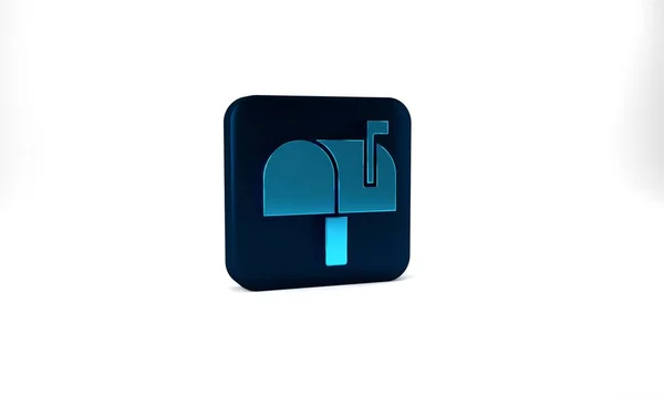 Blue Mail Box Icon Isolated Grey Background Mailbox Icon Mail — Stockfoto