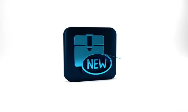 Blue New Collection Icon Isolated Grey Background Blue Square Button — Stockfoto