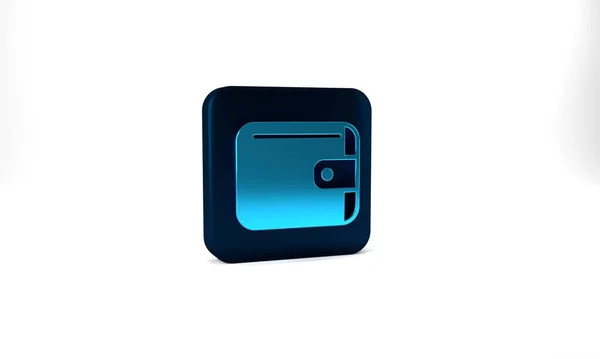 Blue Wallet Icon Isolated Grey Background Purse Icon Cash Savings — 스톡 사진