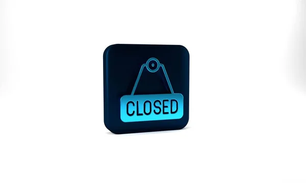 Blue Hanging Sign Text Closed Icon Isolated Grey Background Business — Photo