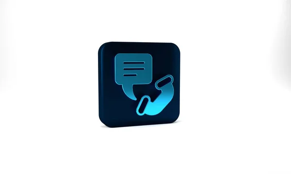 Blue Telephone Hours Support Icon Isolated Grey Background All Day — Stockfoto