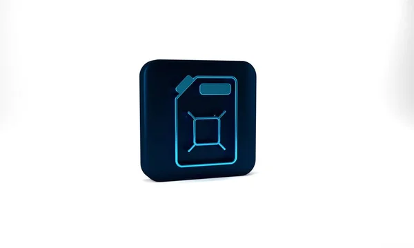 Blue Canister Gasoline Icon Isolated Grey Background Diesel Gas Icon — 图库照片