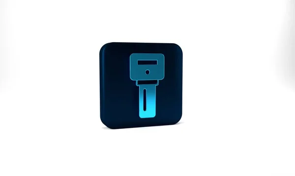 Blue Car Key Remote Icon Isolated Grey Background Car Key — 图库照片