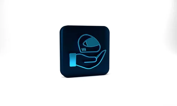 Blue Racing Helmet Icon Isolated Grey Background Extreme Sport Sport — Zdjęcie stockowe