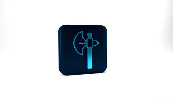 Blue Medieval Axe Icon Isolated Grey Background Battle Axe Executioner — ストック写真