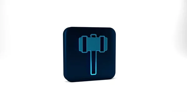 Blue Sledgehammer Icon Isolated Grey Background Blue Square Button Illustration — Zdjęcie stockowe
