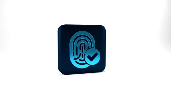 Blue Fingerprint Icon Isolated Grey Background App Icon Identification Sign —  Fotos de Stock