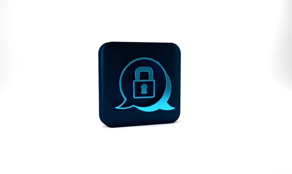 Blue Lock Icon Isolated Grey Background Padlock Sign Security Safety — Stock Photo, Image