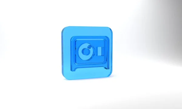 Blue Safe Icon Isolated Grey Background Door Safe Bank Vault — Stockfoto