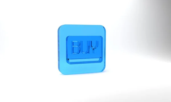 Blue Buy Button Icon Isolated Grey Background Financial Stock Investment — Stock Photo, Image
