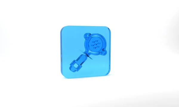 Blue Coffee Filter Holder Icon Isolated Grey Background Glass Square — Photo