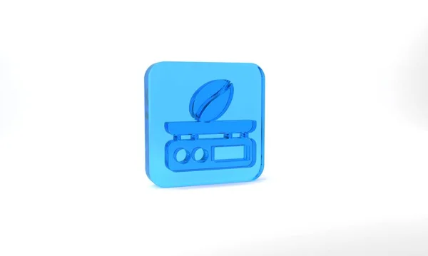 Blue Electronic Coffee Scales Icon Isolated Grey Background Weight Measure — 图库照片