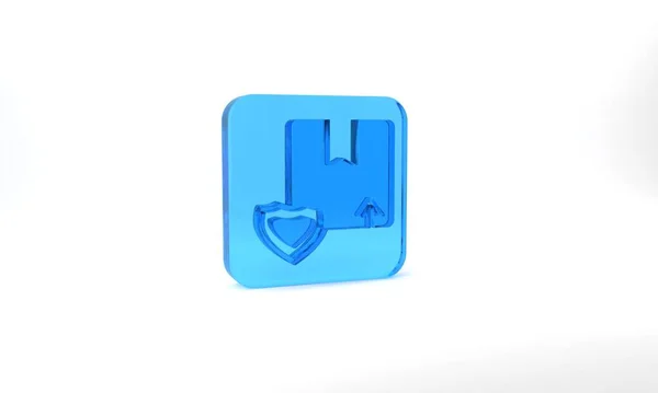 Blue Delivery Security Иконкой Shield Выделенной Сером Фоне Страховка Доставки — стоковое фото
