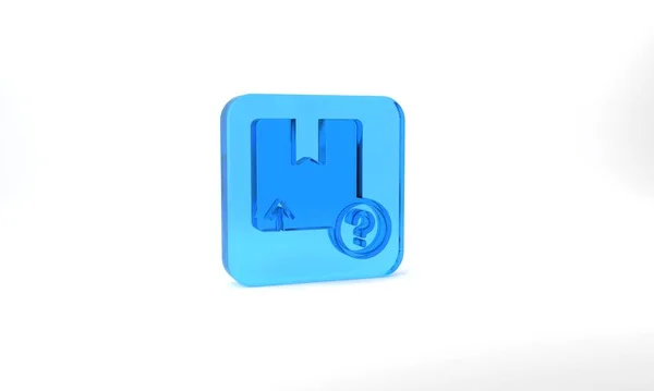 Blue Carton Cardboard Box Icon Isolated Grey Background Box Package — 图库照片