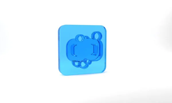 Blue Bar Soap Icon Isolated Grey Background Soap Bar Bubbles — Stockfoto