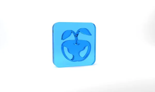 Blue Apple Icon Isolated Grey Background Excess Weight Healthy Diet — Stockfoto