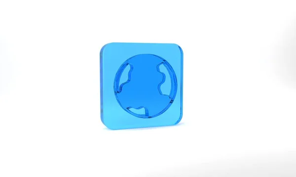Blue Earth Globe Icon Isolated Grey Background World Earth Sign — Stockfoto