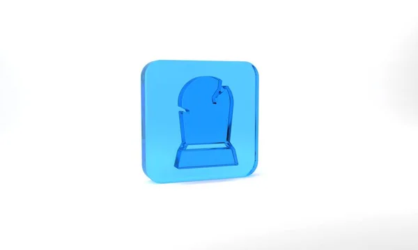 Blue Tombstone Rip Written Icon Isolated Grey Background Grave Icon — ストック写真