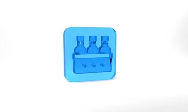 Blue Bottles Wine Wooden Box Icon Isolated Grey Background Wine — Stockfoto