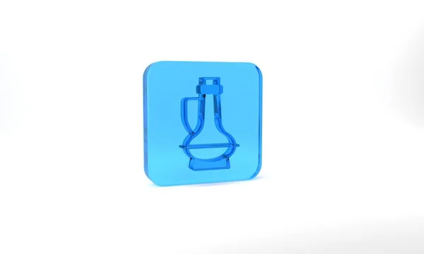 Blue Bottle Olive Oil Icon Isolated Grey Background Jug Olive — Stockfoto