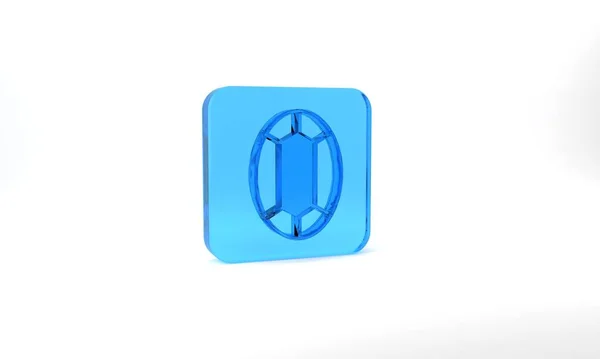 Blue Gem Stone Icon Isolated Grey Background Jewelry Symbol Diamond — 图库照片