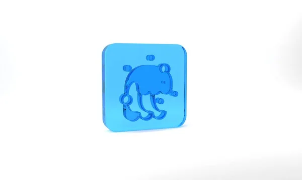 Blue Tsunami Icon Isolated Grey Background Flood Disaster Stormy Weather — 图库照片