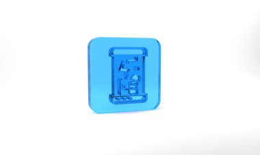 Blue Futuristic cryogenic capsules or containers icon isolated on grey background. Cryonic technology for humans or cryogenic chamber. Glass square button. 3d illustration 3D render.
