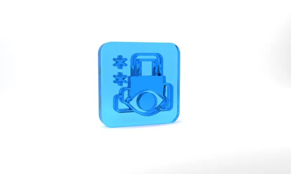 Blue Cyber Security Icon Isolated Grey Background Closed Padlock Digital — ストック写真