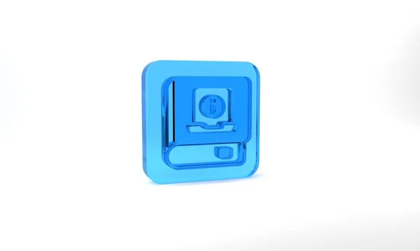 Blue User Manual Icon Isolated Grey Background User Guide Book — Fotografia de Stock