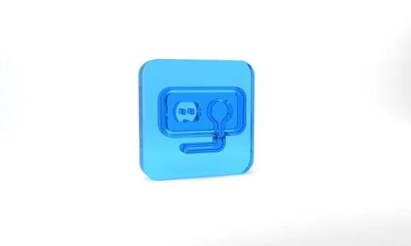 Blue Electrical Outlet Icon Isolated Grey Background Power Socket Rosette — Zdjęcie stockowe