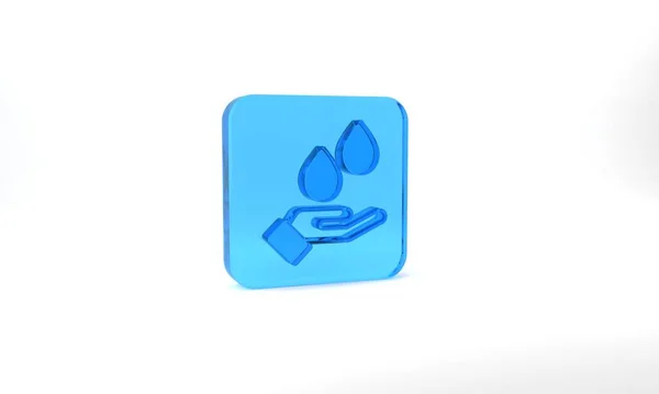 Голубые Мытье Рук Мыльной Иконой Изолированы Сером Фоне Мытье Рук — стоковое фото
