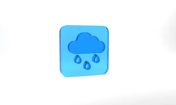 Blue Cloud Rain Icon Isolated Grey Background Rain Cloud Precipitation — Stock Fotó