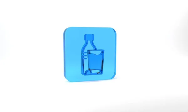 Blue Bottle Water Glass Icon Isolated Grey Background Soda Aqua — Photo