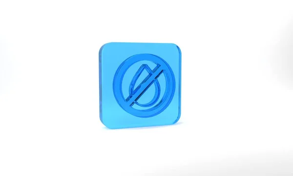Blue Water Drop Forbidden Icon Isolated Grey Background Water Sign — ストック写真