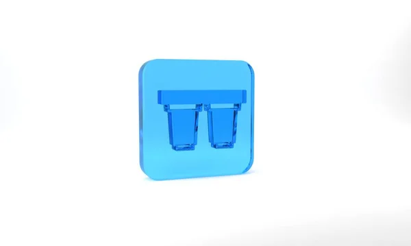 Blue Water Filter Cartridge Icon Isolated Grey Background Glass Square — ストック写真