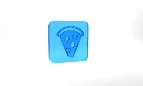 Blue Slice Pizza Icon Isolated Grey Background Fast Food Menu — 图库照片