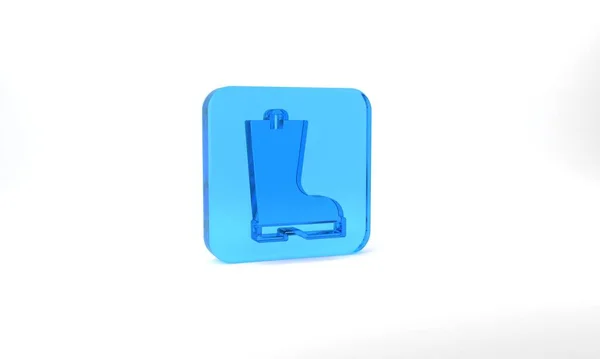 Blue Waterproof Rubber Boot Icon Isolated Grey Background Gumboots Rainy — Stock Photo, Image