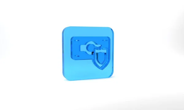 Blue Money Shield Icon Isolated Grey Background Insurance Concept Security — Fotografia de Stock