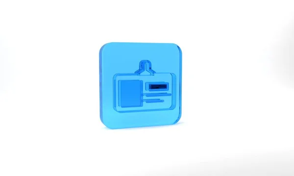 Blue Identification Badge Icon Isolated Grey Background Can Used Presentation — ストック写真