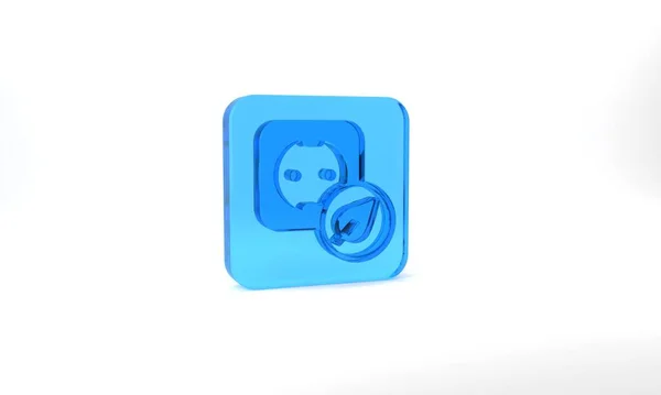 Blue Electrical Outlet Icon Isolated Grey Background Alternative Energy Clean — 图库照片