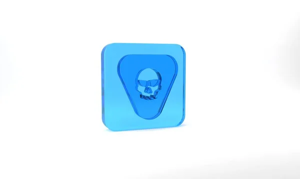 Blue Guitar Pick Icon Isolated Grey Background Musical Instrument Glass — Stok Foto