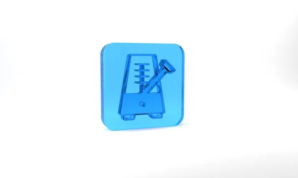 Blue Classic Metronome Pendulum Motion Icon Isolated Grey Background Equipment — Stockfoto