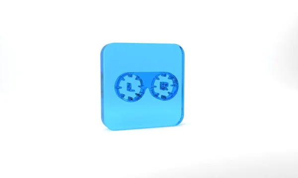 Blue Contact Lens Container Icon Isolated Grey Background Eyesight Care — Stockfoto