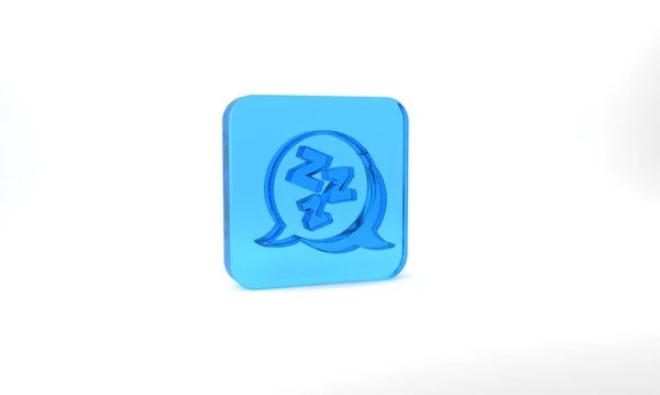 Blue Sleepy Icon Isolated Grey Background Sleepy Zzz Talk Bubble — Stock Fotó