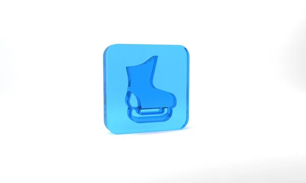 Blue Skates Icon Isolated Grey Background Ice Skate Shoes Icon — Foto de Stock