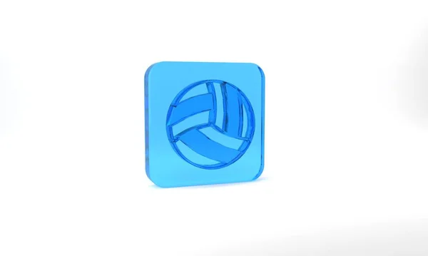 Blue Volleyball Ball Icon Isolated Grey Background Sport Equipment Glass — Fotografia de Stock